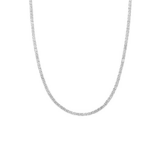 Silver tennis necklace