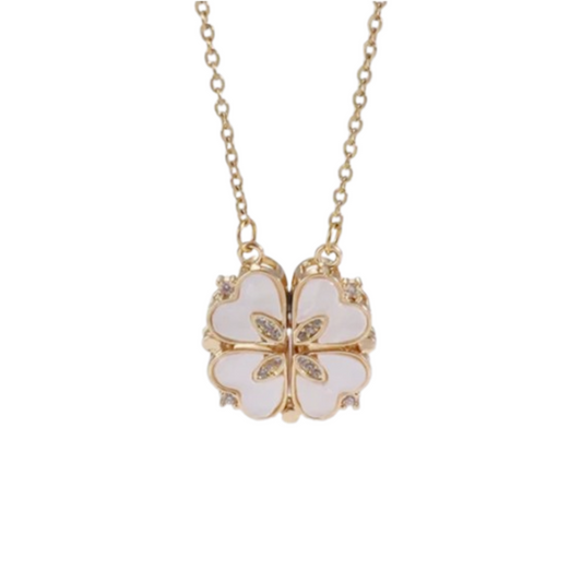 Gold four-leaf clover necklace