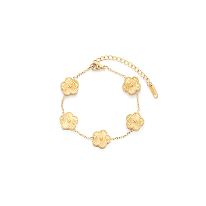 Bracciale 5 fiori gold