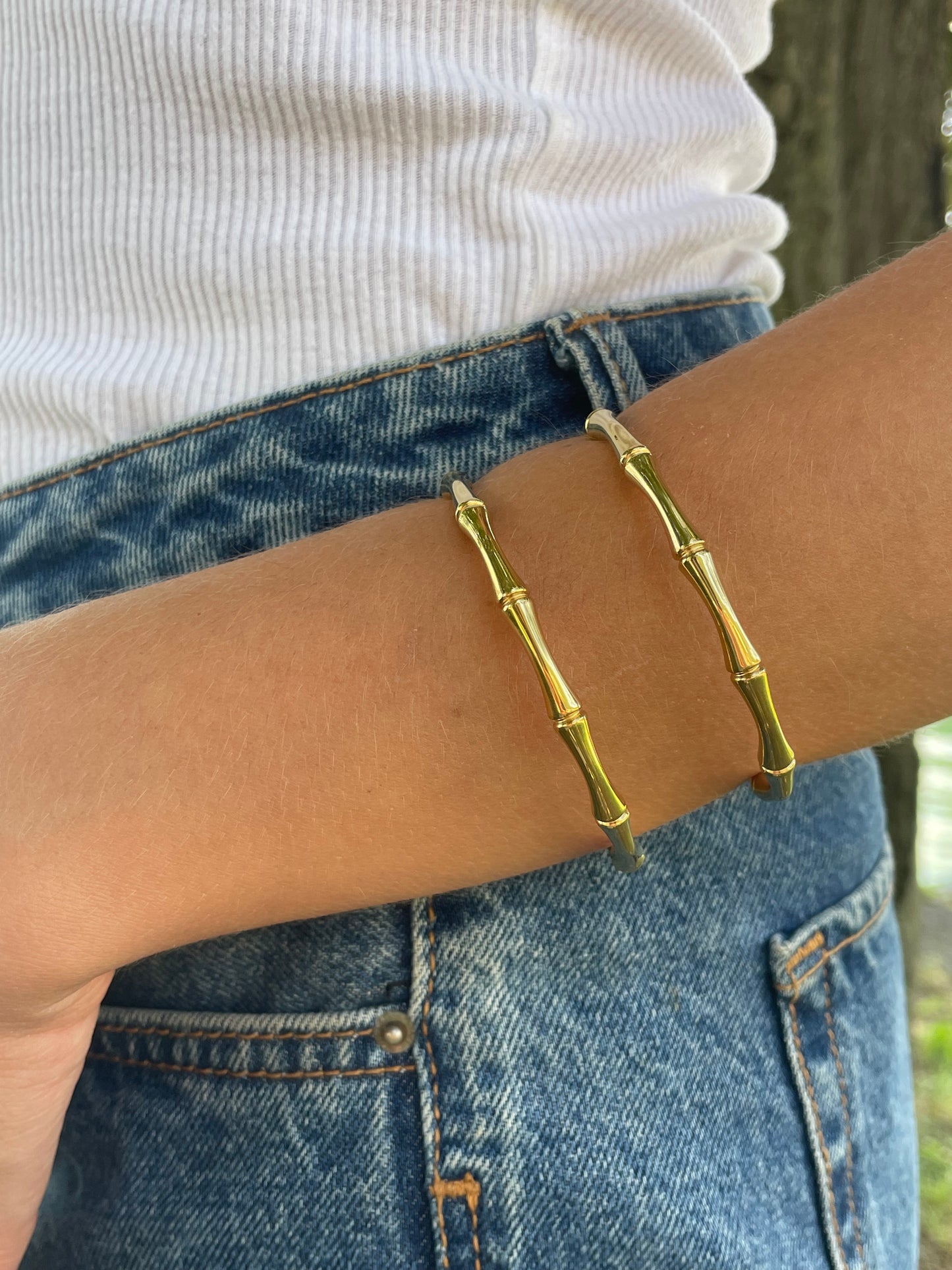 bracciale bambu oro