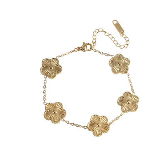 5 gold flower bracelet