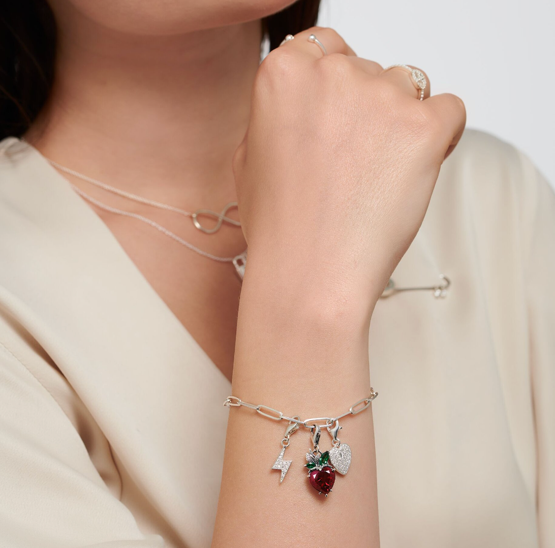 Charm Fragola ( argento 925)