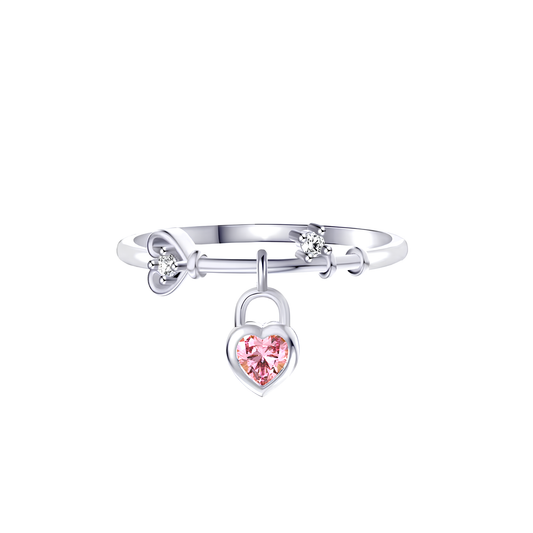 Anello Cuore pendete  (argento 925)